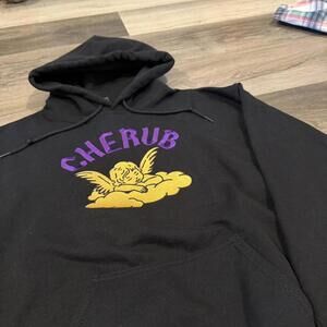 cherub embroidered hoodie cute religion religious M